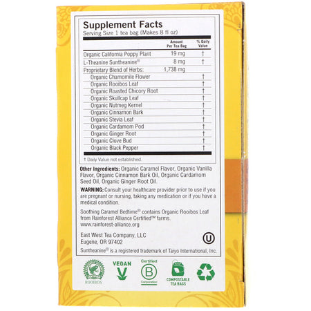 Yogi Tea - Soothing Caramel Bedtime, Caffeine Free, 16 Tea Bags, 1.07 oz (30 g)