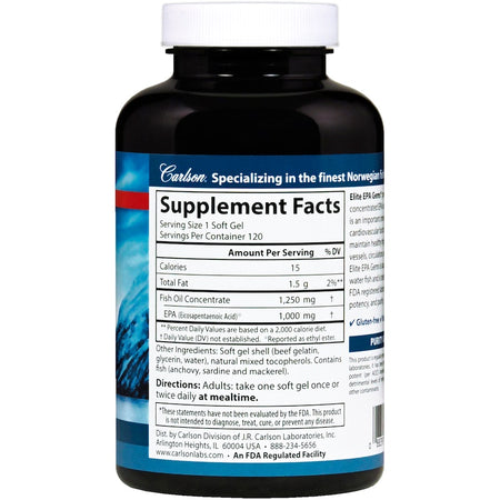 Carlson - Elite EPA Gems - 60 Softgels