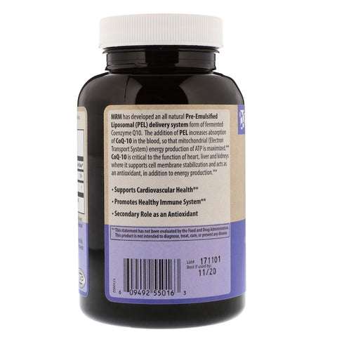 MRM - CoQ-10 100mg (PEL Delivery System) As Ubiquinone - 120 Softgels