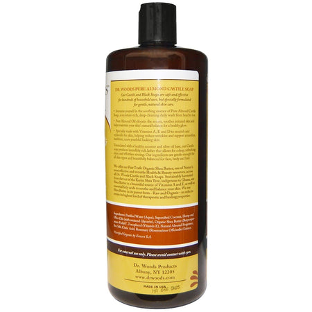 Dr Woods - Castile Soap Liquid Almond With Shea Butter - 32 Ounce