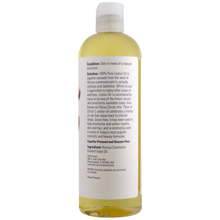 Now Foods - Solutions, Castor Oil, 16 fl oz (473 ml)