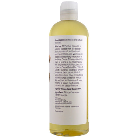 Now Foods - Solutions, Castor Oil, 16 fl oz (473 ml)