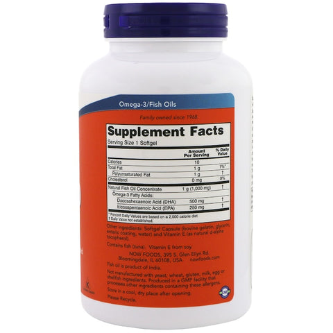 Now Foods - DHA-500/EPA-250, Double Strength, 180 Softgels