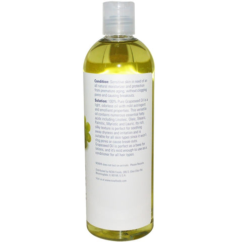 Now Foods - Solutions, Grapeseed Oil, 16 fl oz (473 ml)