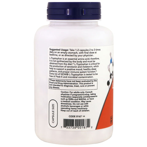 Now Foods - L-TRYPTOPHAN 500 MG - 120 Veg Capsules