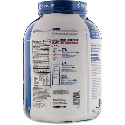 Dymatize - ELITE 100% WHEY, Cookies & Cream - 5 Lb (2.3 Kg)