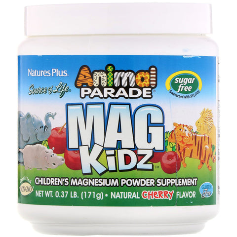 Natures Plus - Animal Parade, Mag Kidz, Children's Magnesium, Natural Cherry Flavor, 0.37 lb (171 g)