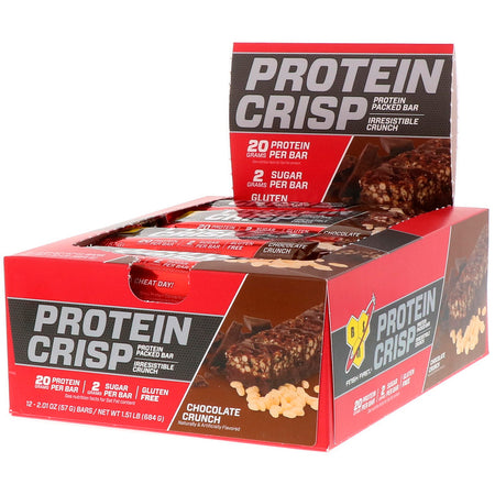 BSN - Protein Crisp, Chocolate Crunch Flavor, 12 Bars, 2.01 oz (57 g) Each