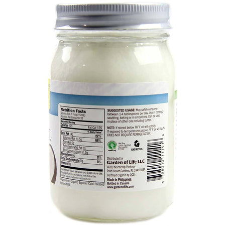 Garden Of Life - Organic Coconut Oil GLASS 16oz LIQUID