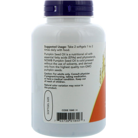 Now Foods - Pumpkin Seed Oil, 1000 mg, 100 Softgels