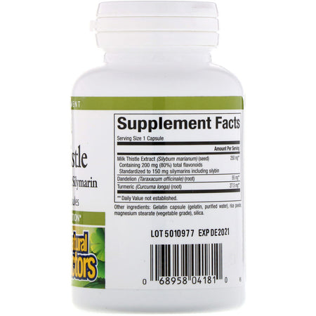 Natural Factors - Milk Thistle, 250 Mg,  - 90 Capsules