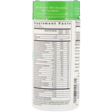 Rainbow Light - Kids One™  MultiStars, Food-Based Multivitamin, Fruit Punch, 30 Chewable Tablets