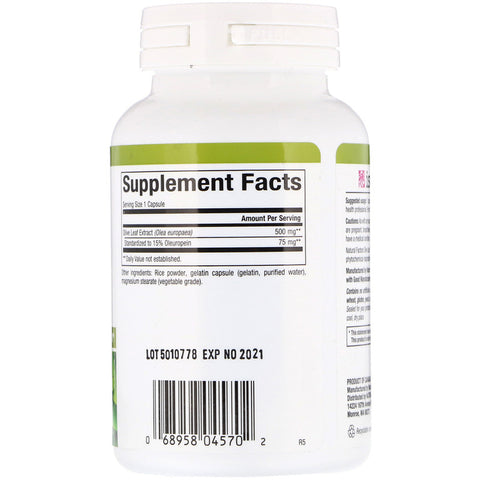 Natural Factors - Olive Leaf, 500 Mg, 90 Capsules