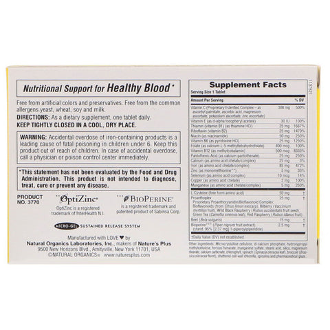Natures Plus - HEMA-PLEX TAB 30 / BOX 6