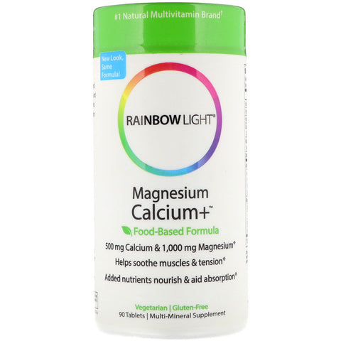 Rainbow Light - Magnesium Calcium +™ - Food-Based Formula, 90 Tablets