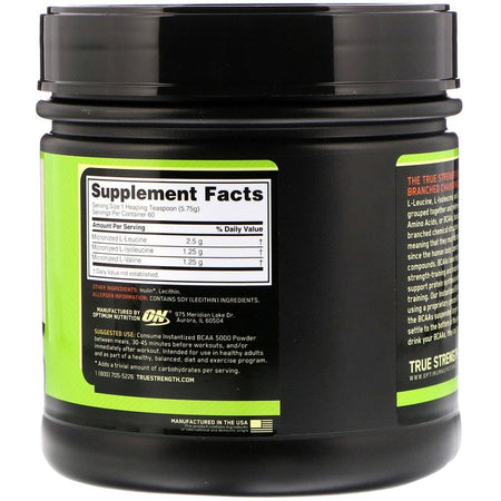 Optimum Nutrition - Instantized BCAA 5000 Powder, Unflavored, 12.16 oz (345 g)