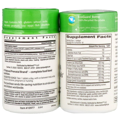 Rainbow Light - Prenatal Daily Duo, Prenatal One plus Prenatal DHA Smart Essentials, 1 Month Supply (30 Tablets + 30 Softgels)