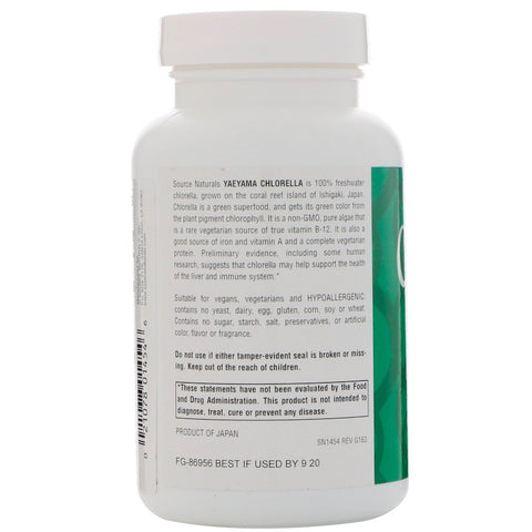 Source Naturals - Yaeyama Chlorella® 200 Mg - 600 Tablet