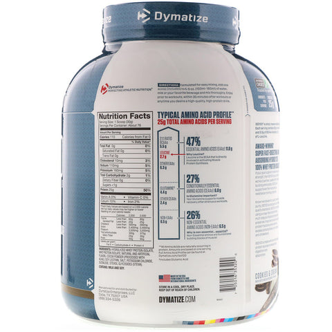 Dymatize - ISO100, Cookies & Cream - 5 Lb (2.3 Kg)