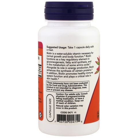 Now Foods - BIOTIN 5000mcg 60 Veg Capsules