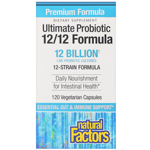 Natural Factors Ultimate Probiotic 12/12 Formula - 120 Vegan Capsules