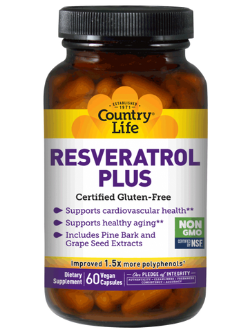 Country Life - RESVERATROL PLUS 60 VEGICAPS - 60 Vegicaps