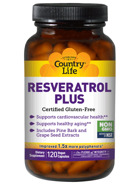 Country Life - RESVERATROL PLUS 120 VEGICAPS