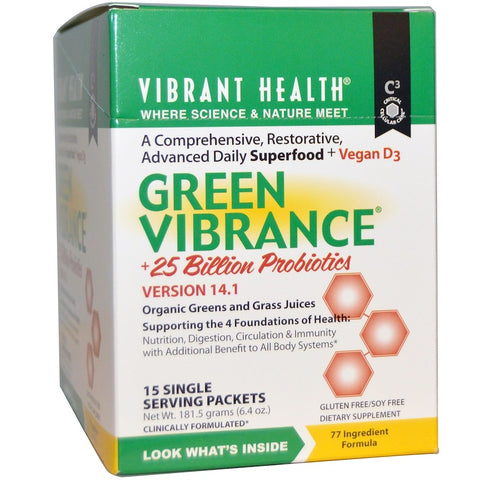 Vibrant Health - Green Vibrance 15 Single Serve Pkts, 177.45g 6.26 Oz