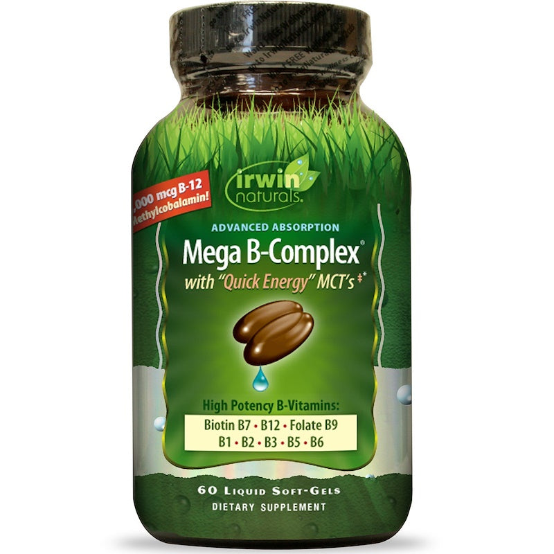 Irwin Naturals - Advanced Absorption Mega B Complex, with Quick Energy MCT's, 60 Liquid Softgels