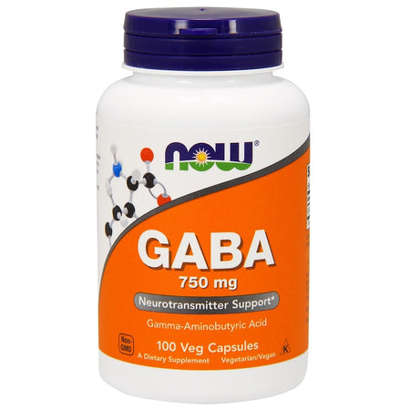 Now Foods - GABA 750 mg  - 100 Veg Capsules
