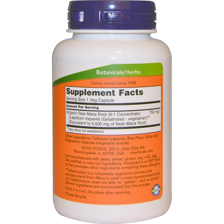 Now Foods - MACA 750 MG (6:1 CONC) -  90 Veg Capsules