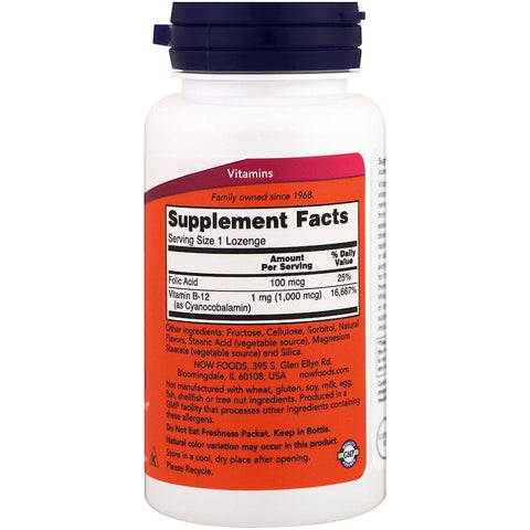 Now Foods - B-12, 1,000 mcg, 100 Lozenges