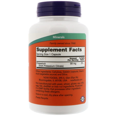 Now Foods - Potassium Citrate, 99 mg, 180 Capsules