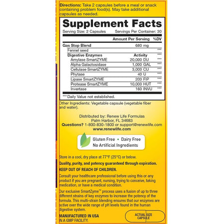 ReNew Life - Gas Stop, 60 Veggie Capsules