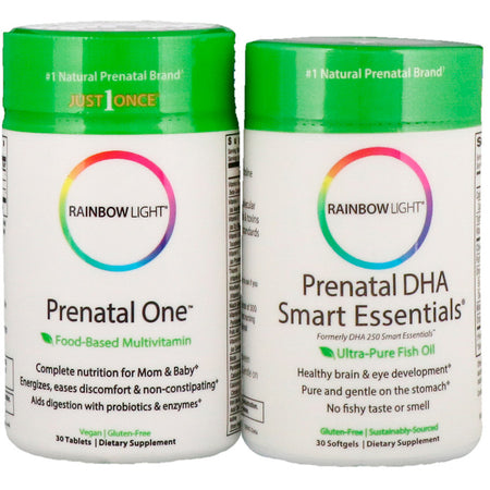 Rainbow Light - Prenatal Daily Duo, Prenatal One plus Prenatal DHA Smart Essentials, 1 Month Supply (30 Tablets + 30 Softgels)