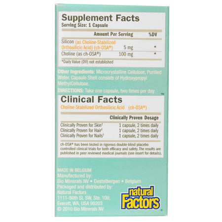 Natural Factors BioSil Hair Skin Nails Liquid Caps - 30 Capsules
