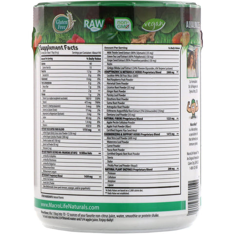 Macrolife Naturals - Macro Greens, Superfood, 30 oz (850 g)