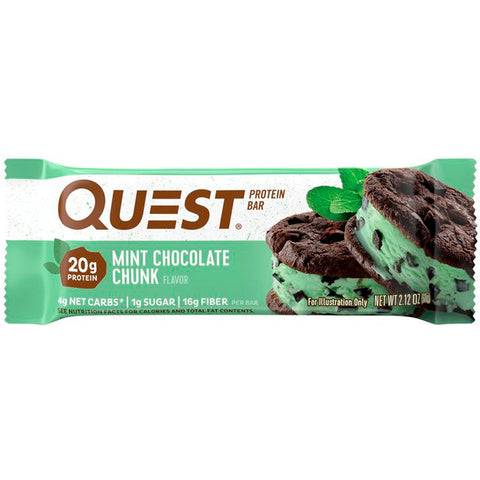 Quest Nutrition - Protein Bar, Mint Chocolate Chunk, 12 Bars, 2.12 oz (60 g) Each