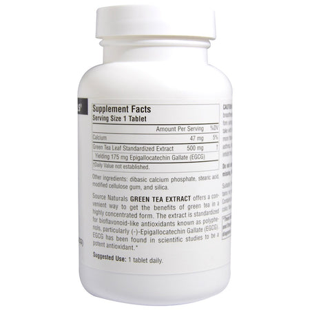 Source Naturals - Green Tea Extract 500 Mg - 120 Tablet