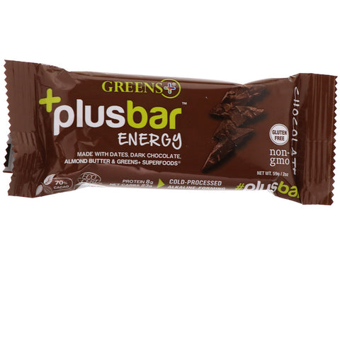 Green Plus - PLUSBAR Chocolate Energy Bar 59g Box - 12 Bars