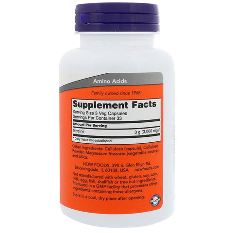 Now Foods - Glycine, 1,000 mg, 100 Veg Capsules