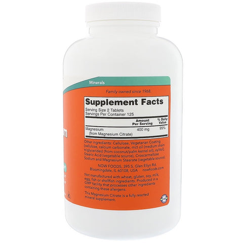 Now Foods - MAGNESIUM CITRATE 200 mg  250 TABS