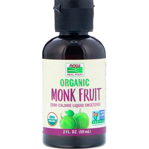 Now Foods - Real Food, Organic Monk Fruit, Liquid Sweetener, 1.8 fl oz (53 ml)