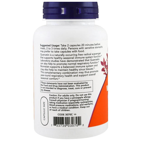 Now Foods - Quercetin with Bromelain, 120 Veg Capsules