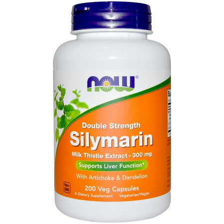 Now Foods - Silymarin, Milk Thistle Extract with Artichoke & Dandelion, Double Strength, 300 mg, 200 Veg Capsules