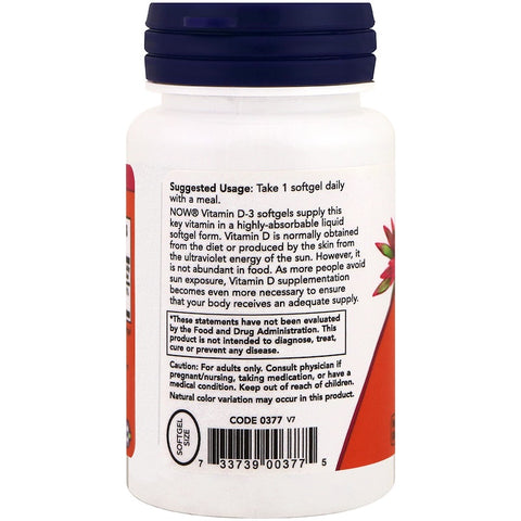 Now Foods - Vitamin D-3 High Potency, 2,000 IU, 240 Softgels