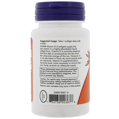Now Foods - Vitamin D-3 High Potency , 2,000 IU, 120 Softgels