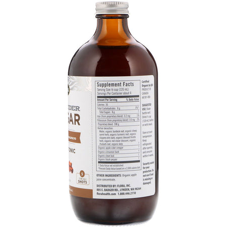 FLORA - Apple Cider Vinegar - Turmeric & Cinnamon Wellness Tonic 17 Fl Oz