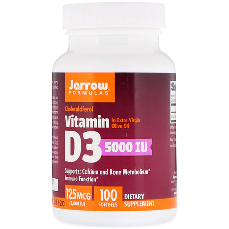 Jarrow - Vitamin D3 5000 IU - 100 Softgels
