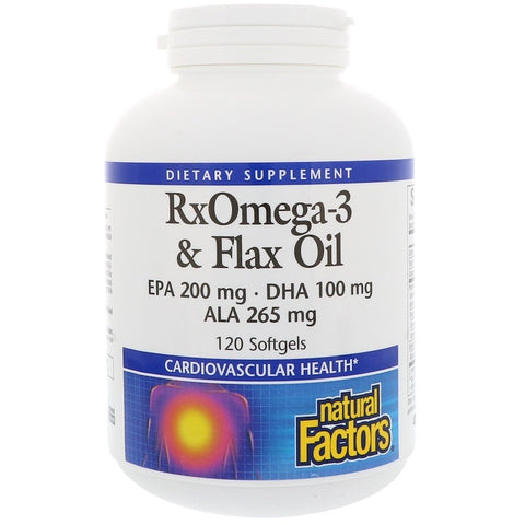 Natural Factors - RxOmega-3 & Flax Oil,  - 120 Softgels
